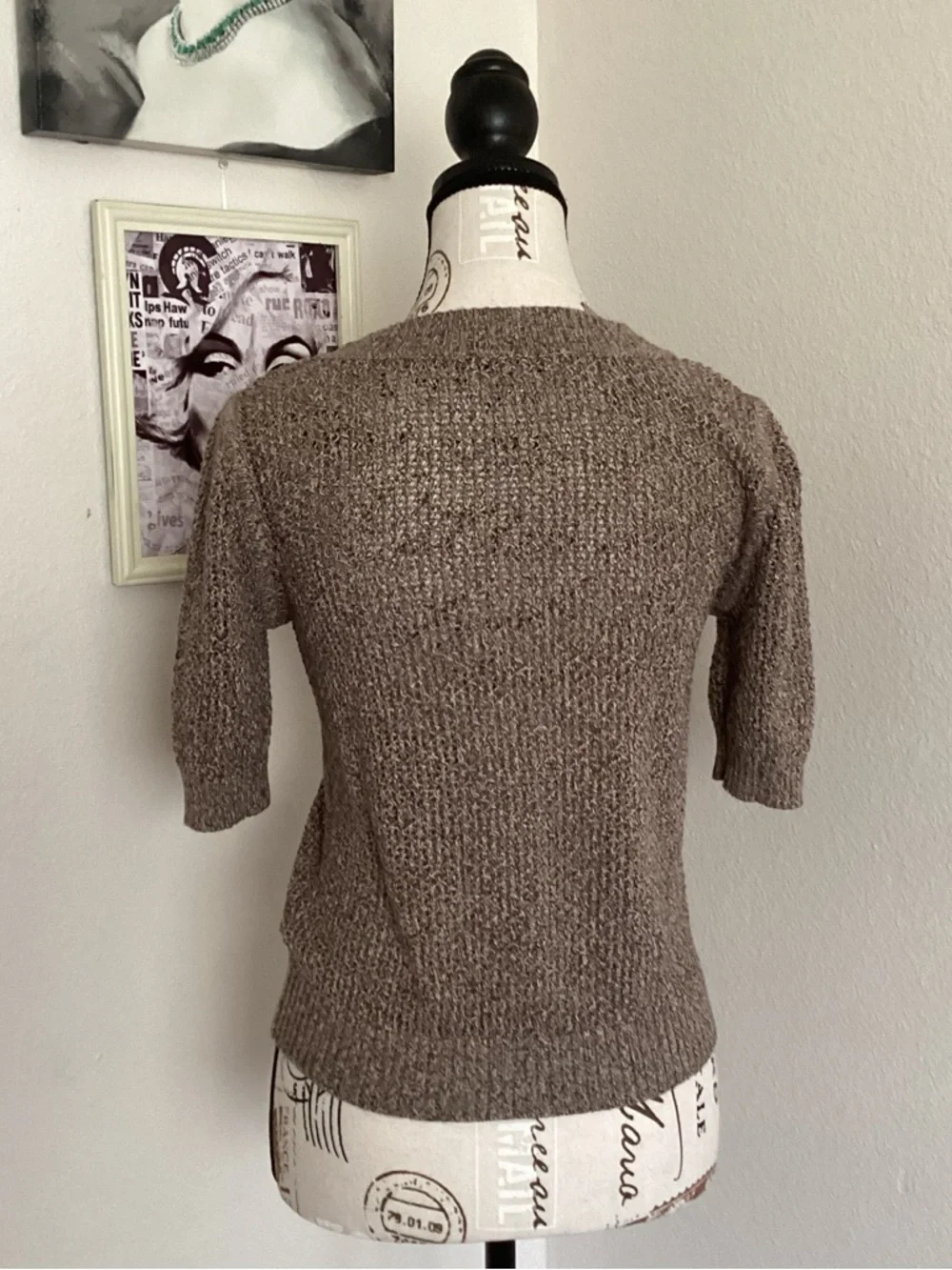 Pendleton Taupe Short-Sleeve Crew Sweater - Picture 3 of 6